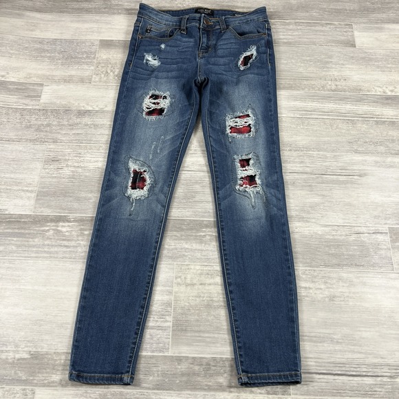Judy Blue Denim - Judy Blue Pull on Skinny Jeans Women's 7/28 Blue Stretch Denim‎ High Rise USA